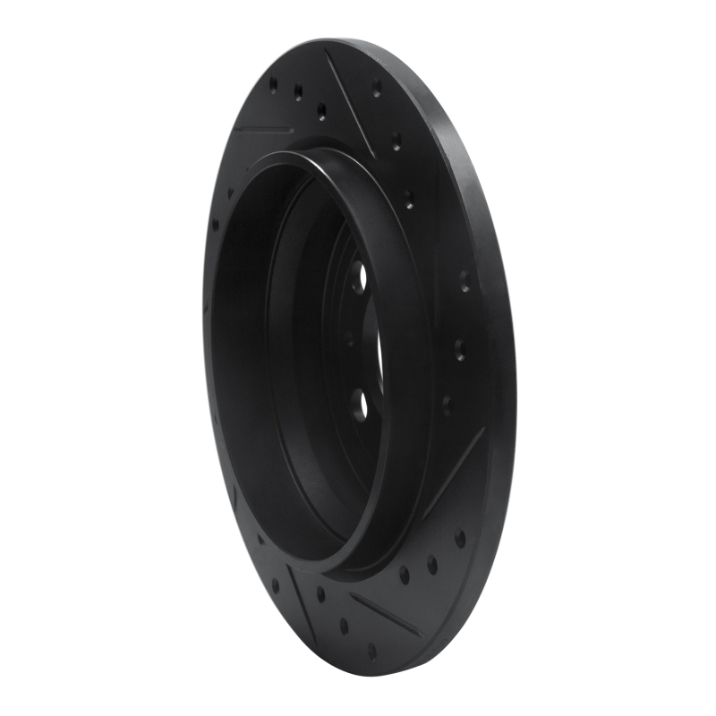 Volvo V70 Brake Rotor (1) - Rear Left - R1 Concepts - Drilled & Slotted - Black - `99-`09